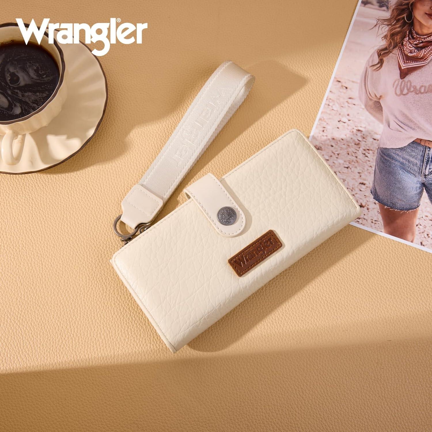 imageMontana West X Wrangler Wristlet Wallet Purple Daisy Floral Wallet Card Cases amp Money Organizers Large Capacity Bifold Wallets Ladies Female Travel Clutch Wallets with ID WindowBeige