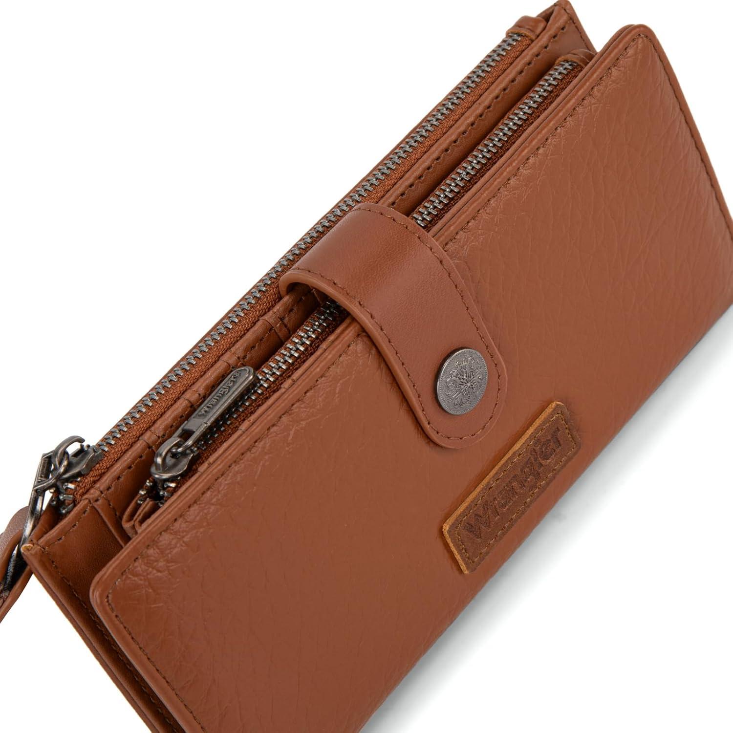 imageMontana West X Wrangler Wristlet Wallet Purple Daisy Floral Wallet Card Cases amp Money Organizers Large Capacity Bifold Wallets Ladies Female Travel Clutch Wallets with ID WindowBrown