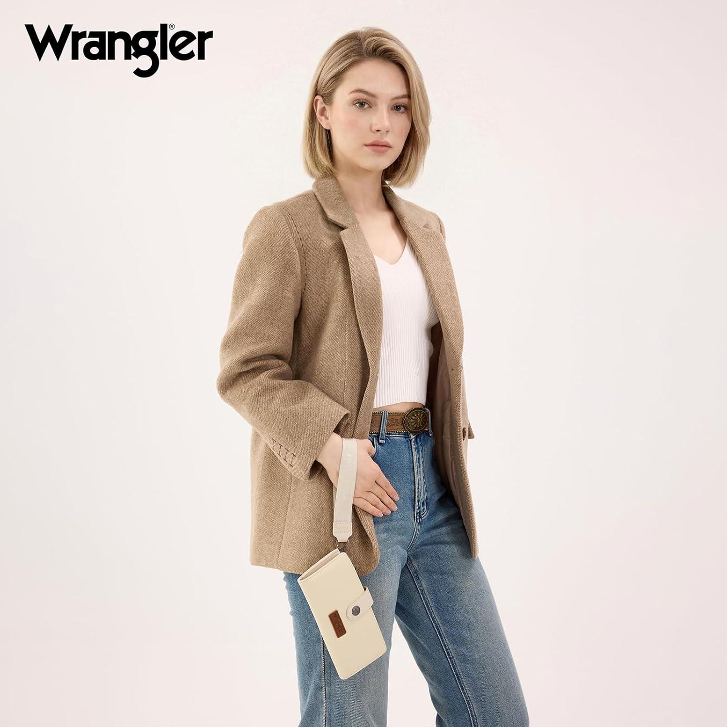 imageMontana West X Wrangler Wristlet Wallet Purple Daisy Floral Wallet Card Cases amp Money Organizers Large Capacity Bifold Wallets Ladies Female Travel Clutch Wallets with ID WindowBeige