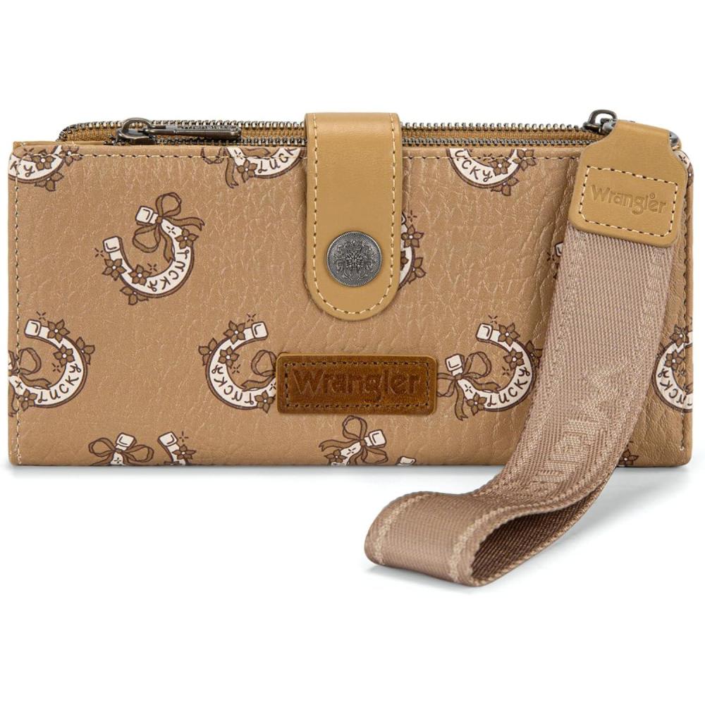 imageMontana West X Wrangler Wristlet Wallet Purple Daisy Floral Wallet Card Cases amp Money Organizers Large Capacity Bifold Wallets Ladies Female Travel Clutch Wallets with ID WindowDaisyDark Brown