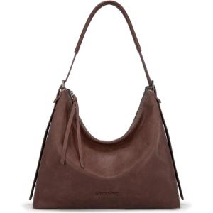 Montana West Hobo Bags for Women Slouchy Shoulder Handbags Ultra Soft Vegan Leather Ladies Crossbody Purse With Zipper(Coffee)