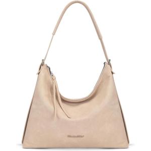 Montana West Hobo Bags for Women Slouchy Shoulder Handbags Ultra Soft Vegan Leather Ladies Crossbody Purse With Zipper(Tan)