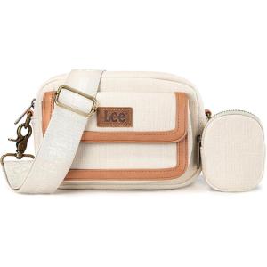 Montana West x Lee Denim Small Crossbody Bags for Women Cute Shoulder Handbag with Headphone Pouch(Apricot)