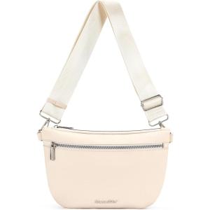 Montana West Crossbody Bag for Women with Dual Zipper Pockets, Bum Bag Fanny Packs Sling Chest Purse with Wide Adjustable Strap, Lightweight Everyday Travel(Beige)