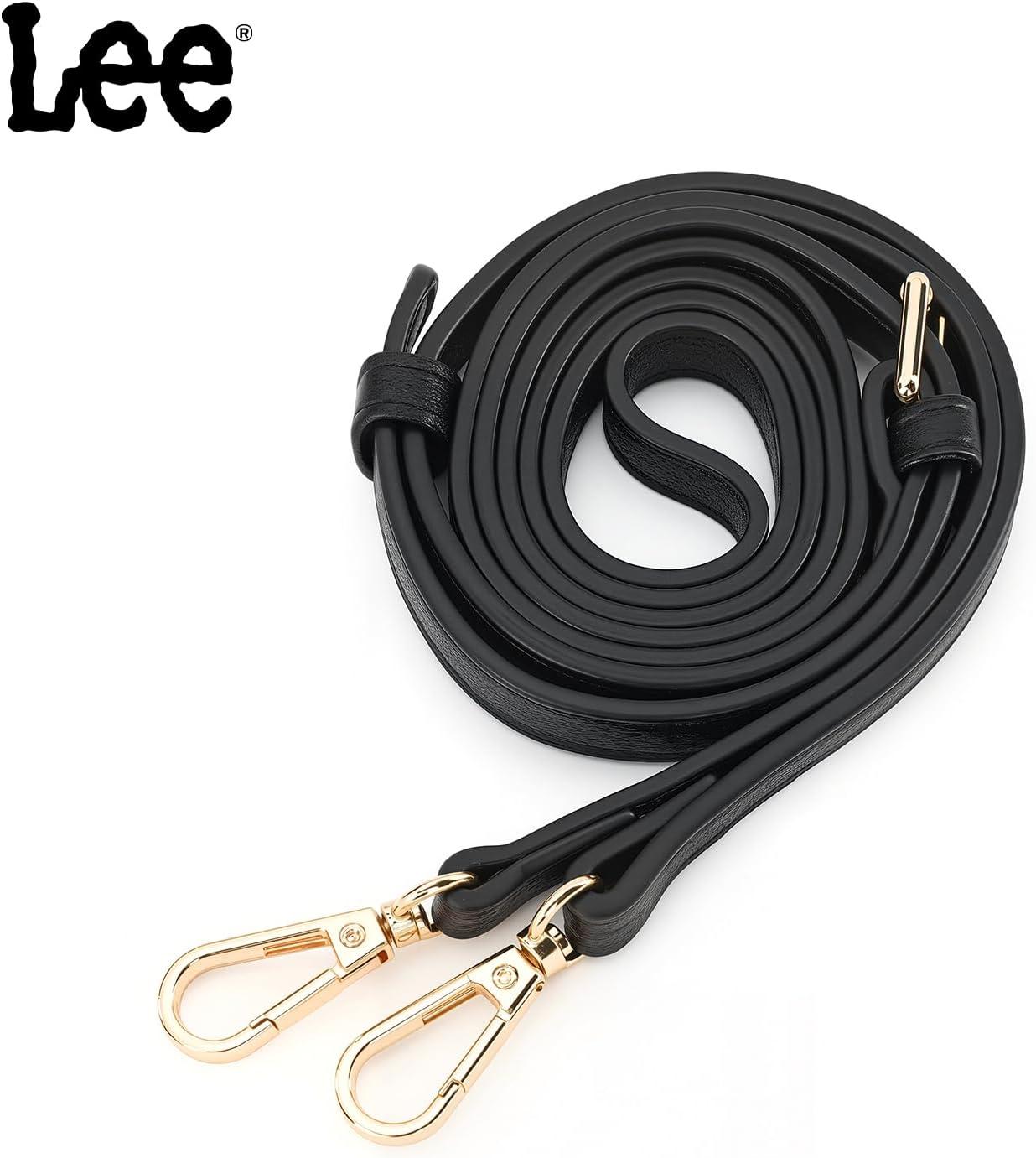 imageLEE Crossbody Bags for WomenLeather Bucket Bag with Detachable Strap Water Resistant Small Lightweight Bag for Work TravelBlack