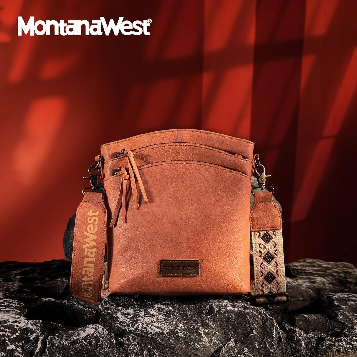 imageMontana West Multi Zip Pocket Large Crossbody Bag With Guitar StrapClassic Pink