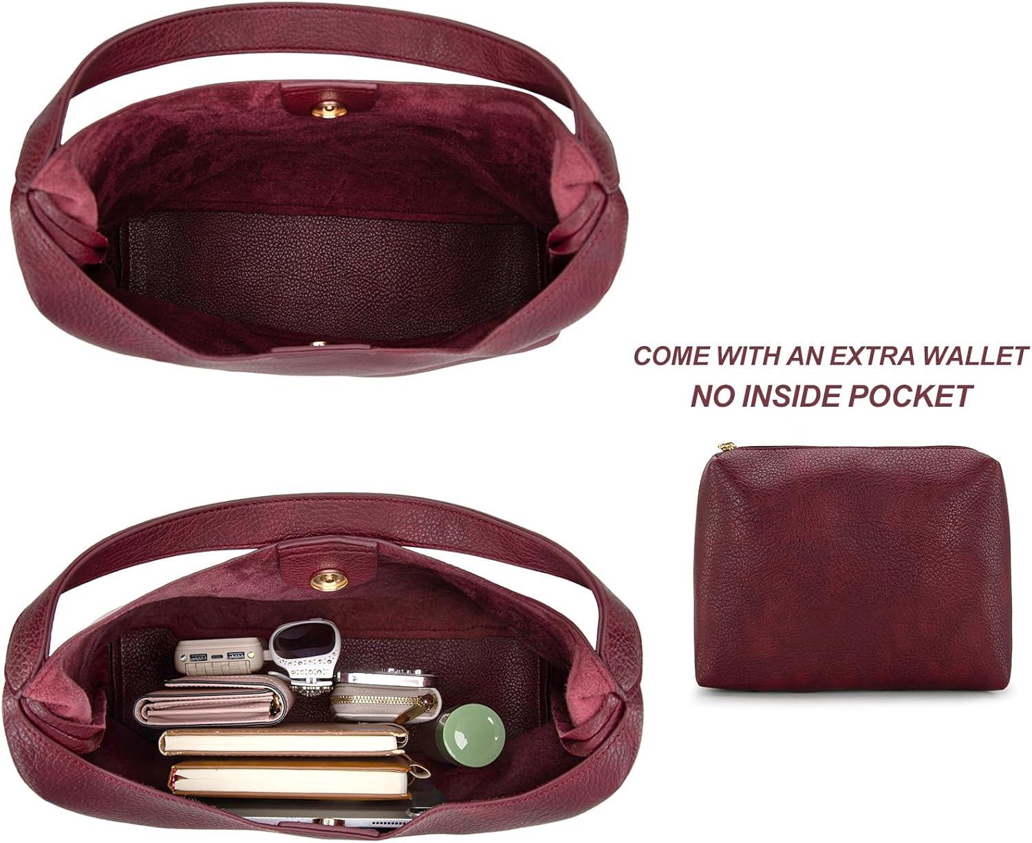 imageMontana West Slouchy Hobo Bag for Women Shoulder Purses and Handbags with ScarfBurgundy Red
