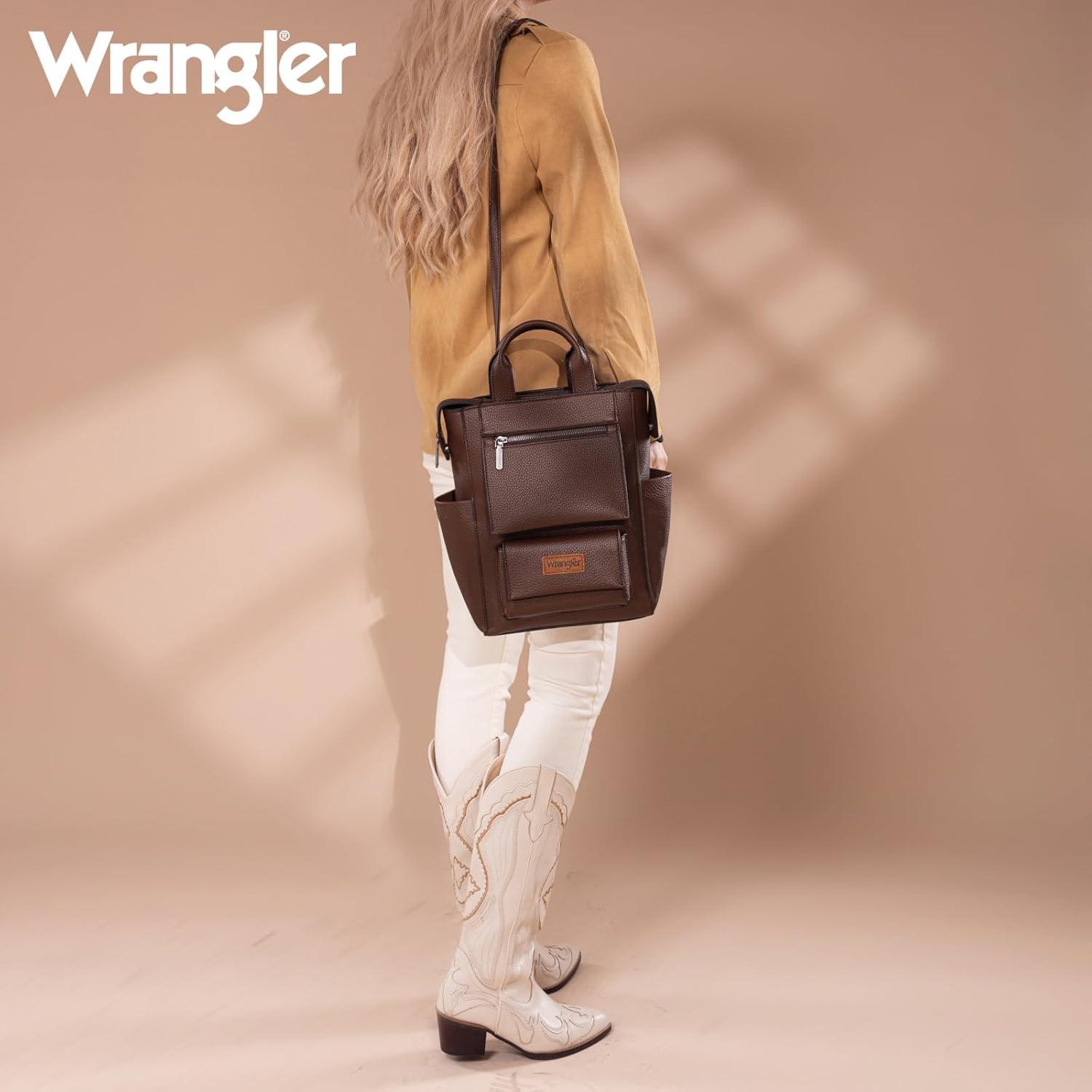 imageMontana West Wrangler Cow Print Backpack Purse for Women Vegan Leather Ladies Convertible Backpack Stylish Anti Theft Backpack with Adjustable StrapPatten Coffee