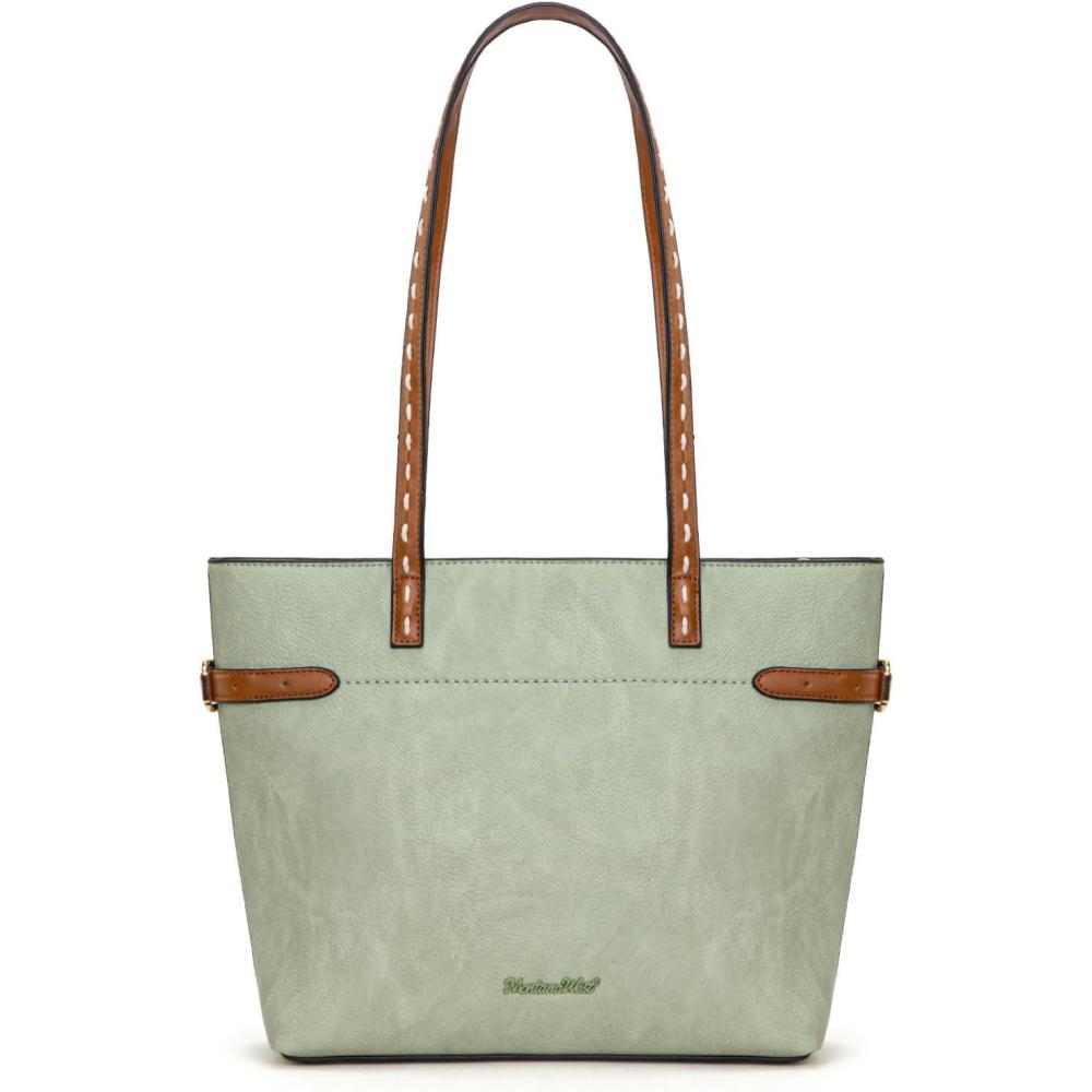 imageMontana West Minimalist Tote Bag for Women handbags Elegant Top Handle Satchel Purse EverydayGreen Mist