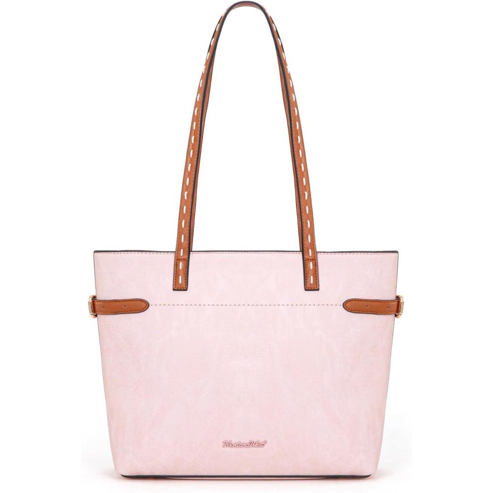 imageMontana West Minimalist Tote Bag for Women handbags Elegant Top Handle Satchel Purse EverydayPastel Pink