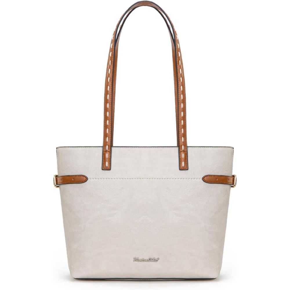 imageMontana West Minimalist Tote Bag for Women handbags Elegant Top Handle Satchel Purse EverydaySandy Tan