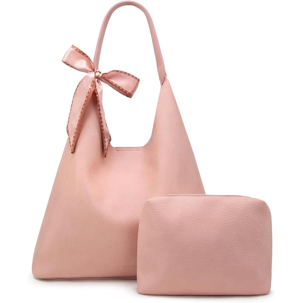 imageMontana West Slouchy Hobo Bag for Women Shoulder Purses and Handbags with ScarfPeach Pink