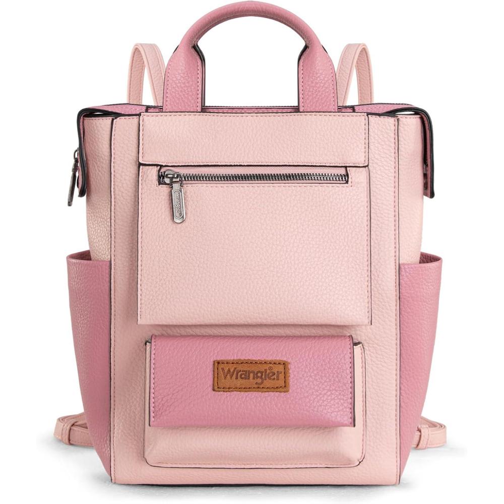 imageMontana West Wrangler Cow Print Backpack Purse for Women Vegan Leather Ladies Convertible Backpack Stylish Anti Theft Backpack with Adjustable StrapD Dark Pink