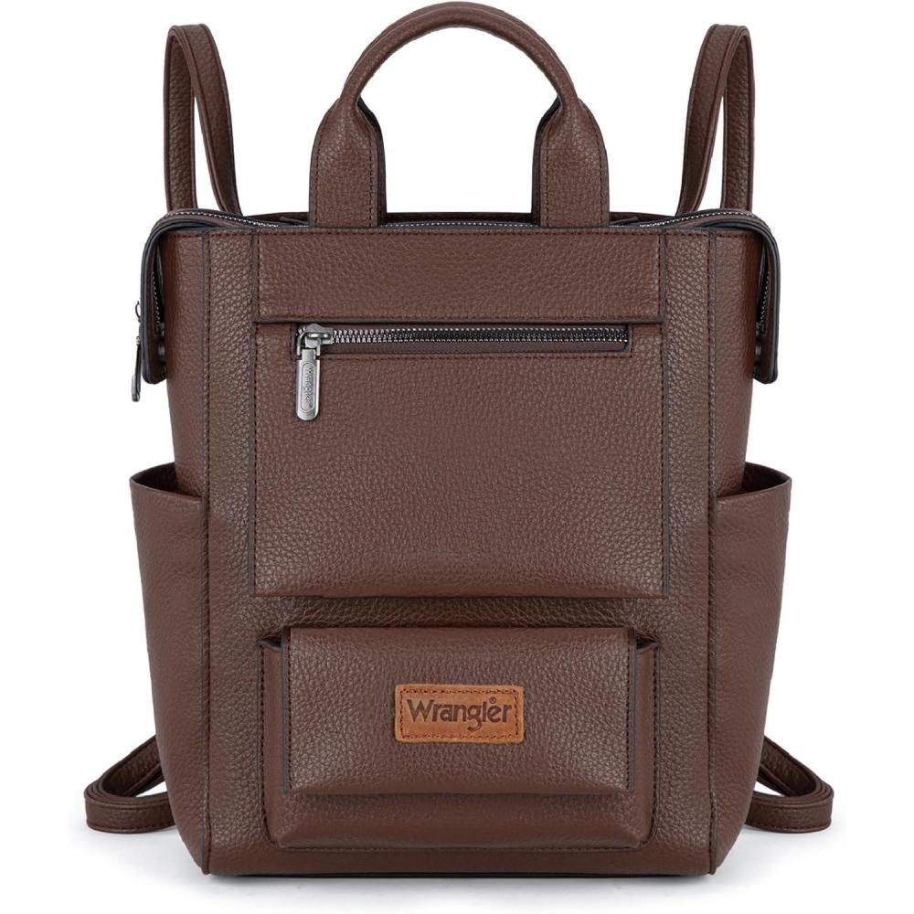 imageMontana West Wrangler Cow Print Backpack Purse for Women Vegan Leather Ladies Convertible Backpack Stylish Anti Theft Backpack with Adjustable StrapPatten Coffee