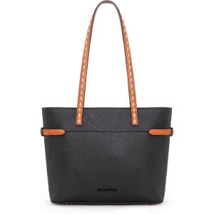 Montana West Minimalist Tote Bag for Women handbags Elegant Top Handle Satchel Purse Everyday(Cool Black)