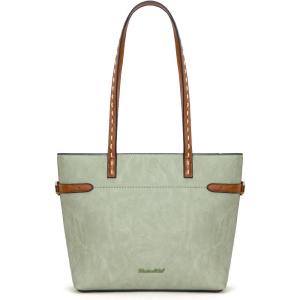 Montana West Minimalist Tote Bag for Women handbags Elegant Top Handle Satchel Purse Everyday(Green Mist)