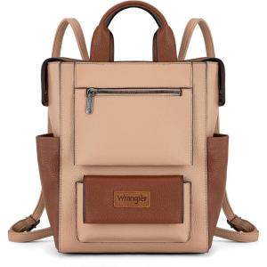 Montana West Wrangler Cow Print Backpack Purse for Women Vegan Leather Ladies Convertible Backpack Stylish Anti Theft Backpack with Adjustable Strap(D-classic Tan)