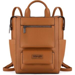 Montana West Wrangler Cow Print Backpack Purse for Women Vegan Leather Ladies Convertible Backpack Stylish Anti Theft Backpack with Adjustable Strap(Light Brown)