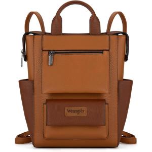 Montana West Wrangler Cow Print Backpack Purse for Women Vegan Leather Ladies Convertible Backpack Stylish Anti Theft Backpack with Adjustable Strap(Light Brown-brown)