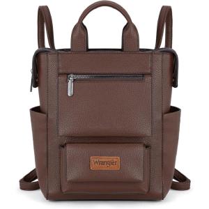 Montana West Wrangler Cow Print Backpack Purse for Women Vegan Leather Ladies Convertible Backpack Stylish Anti Theft Backpack with Adjustable Strap(Patten Coffee)