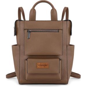 Montana West Wrangler Cow Print Backpack Purse for Women Vegan Leather Ladies Convertible Backpack Stylish Anti Theft Backpack with Adjustable Strap(Patten Khaki)