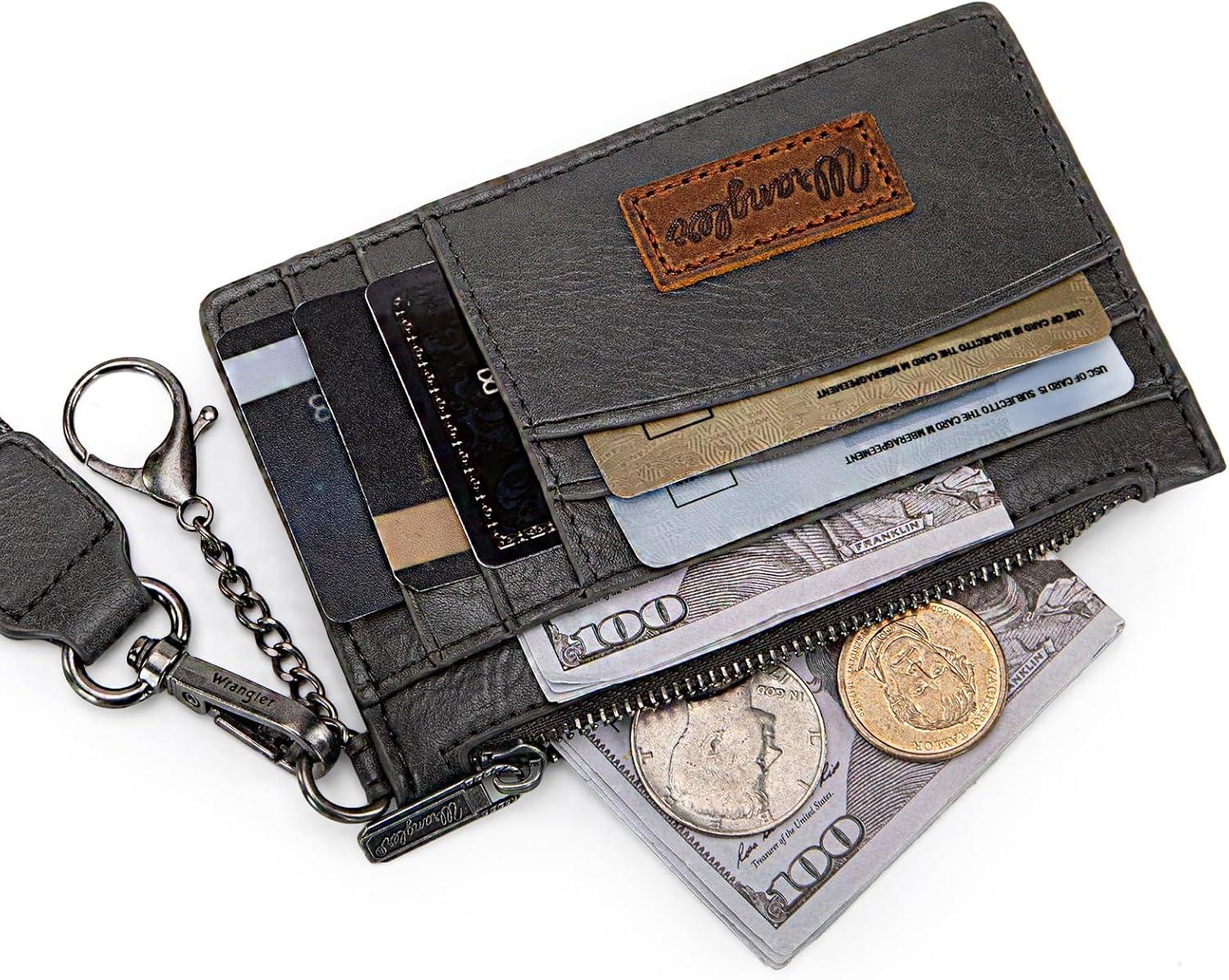 imageMontana West X Wrangler Credit Card Holders Slim Credit Card Holder Wallet Women RFID Card Holder Wallet Keychain WristletAGrey