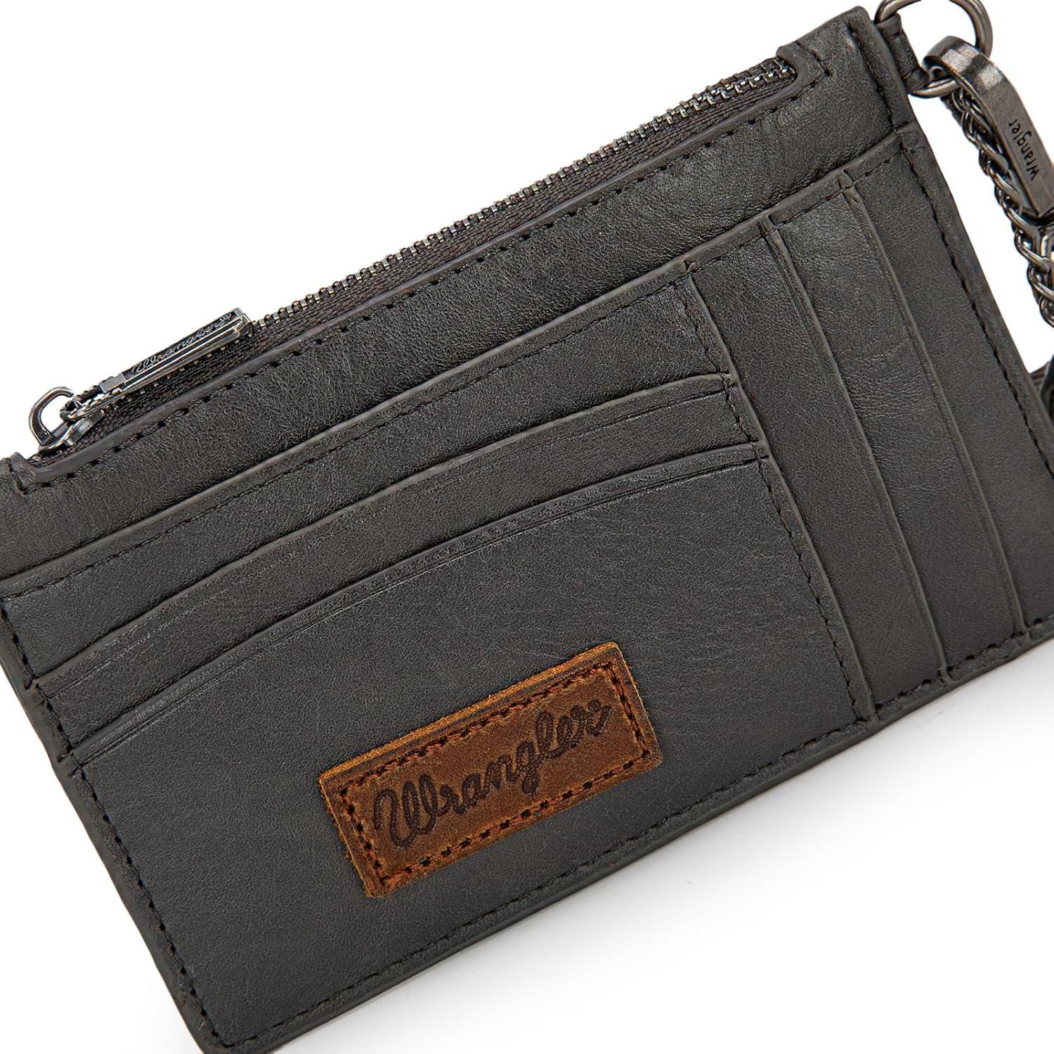 imageMontana West X Wrangler Credit Card Holders Slim Credit Card Holder Wallet Women RFID Card Holder Wallet Keychain WristletAGrey