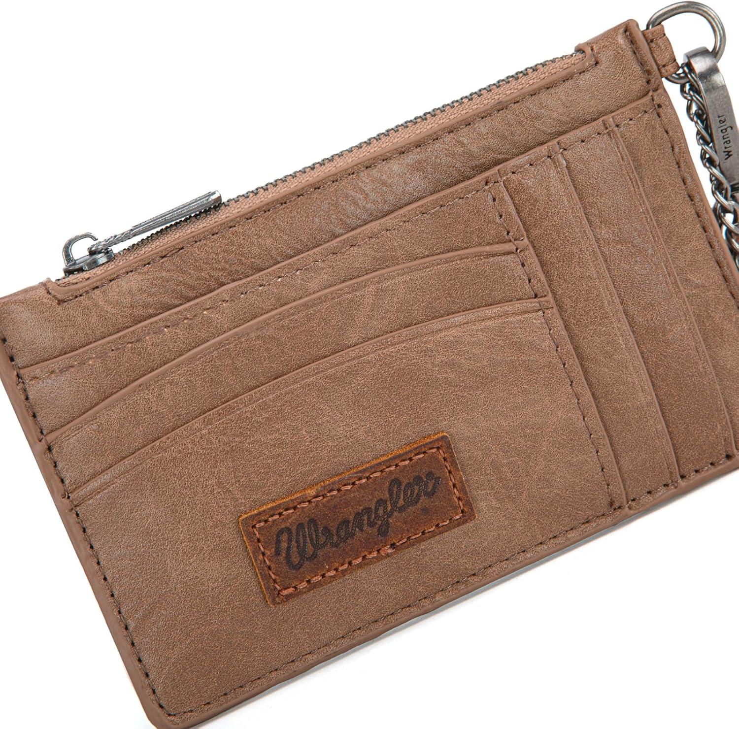 imageMontana West X Wrangler Credit Card Holders Slim Credit Card Holder Wallet Women RFID Card Holder Wallet Keychain WristletAKhaki