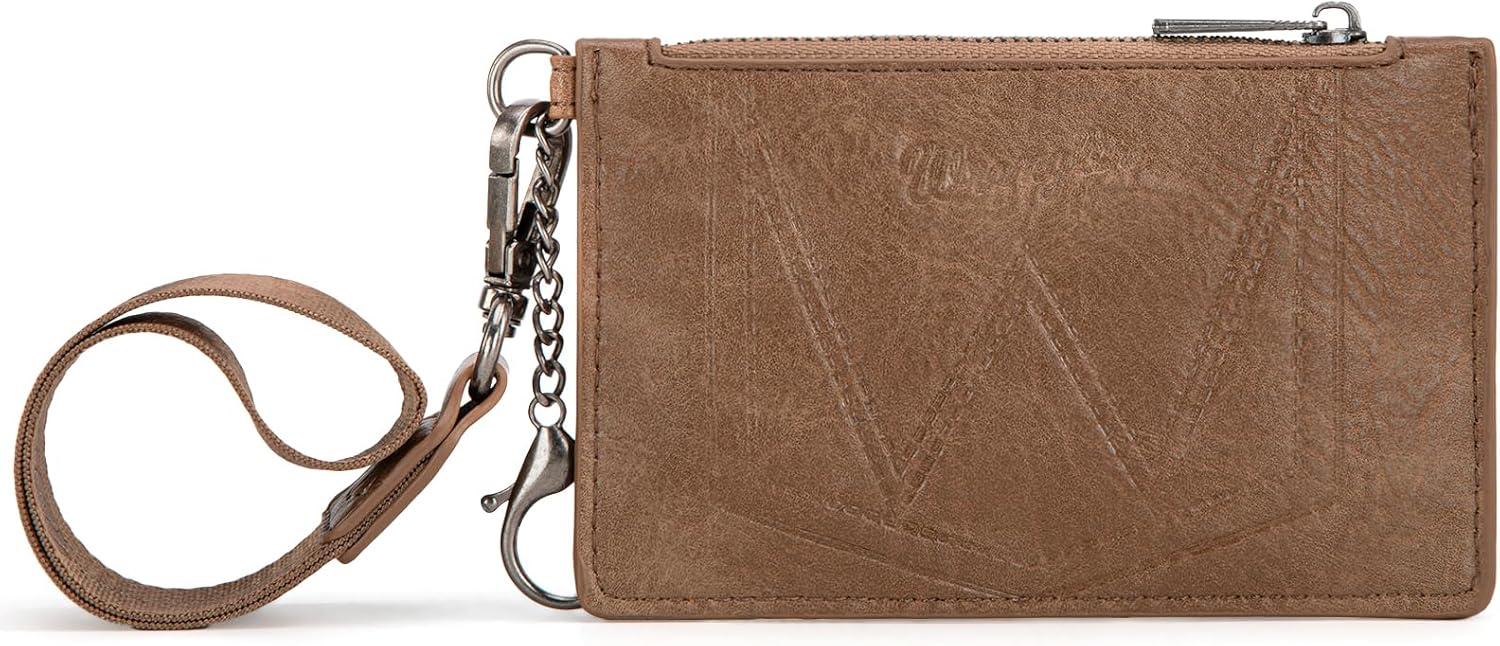 imageMontana West X Wrangler Credit Card Holders Slim Credit Card Holder Wallet Women RFID Card Holder Wallet Keychain WristletAKhaki
