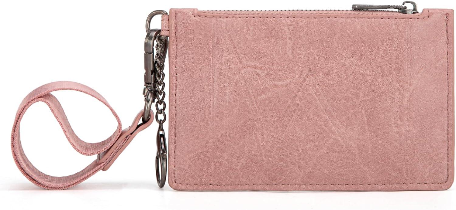 imageMontana West X Wrangler Credit Card Holders Slim Credit Card Holder Wallet Women RFID Card Holder Wallet Keychain WristletAPink