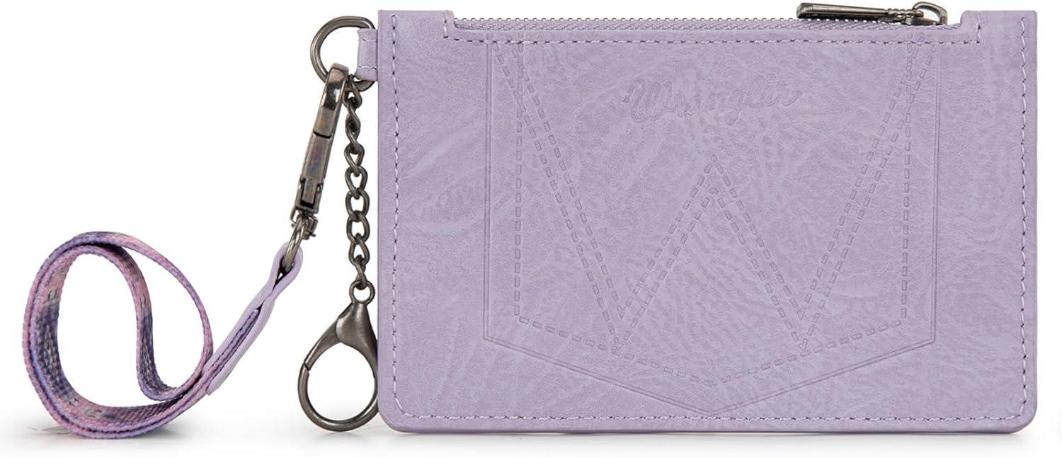 imageMontana West X Wrangler Credit Card Holders Slim Credit Card Holder Wallet Women RFID Card Holder Wallet Keychain WristletWestern AztecPurple