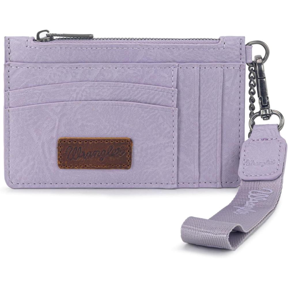 imageMontana West X Wrangler Credit Card Holders Slim Credit Card Holder Wallet Women RFID Card Holder Wallet Keychain WristletAPurple
