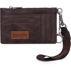 Montana West X Wrangler Credit Card Holders Slim Credit Card Holder Wallet Women RFID Card Holder Wallet Keychain Wristlet(A-Coffee)