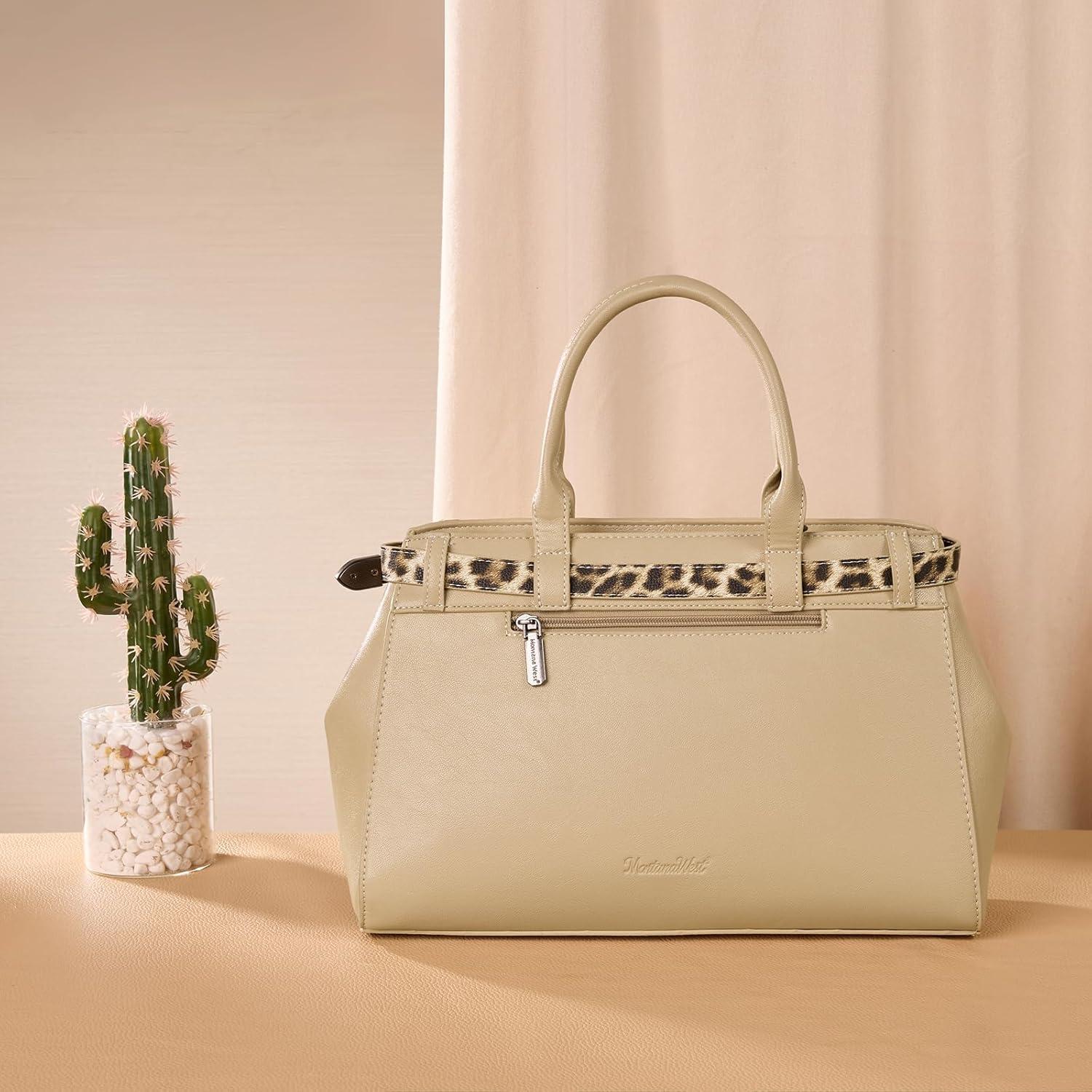 imageRetro Y2K Handbag Leopard Belt Tote Bag for Women with Crossbody StrapBeige
