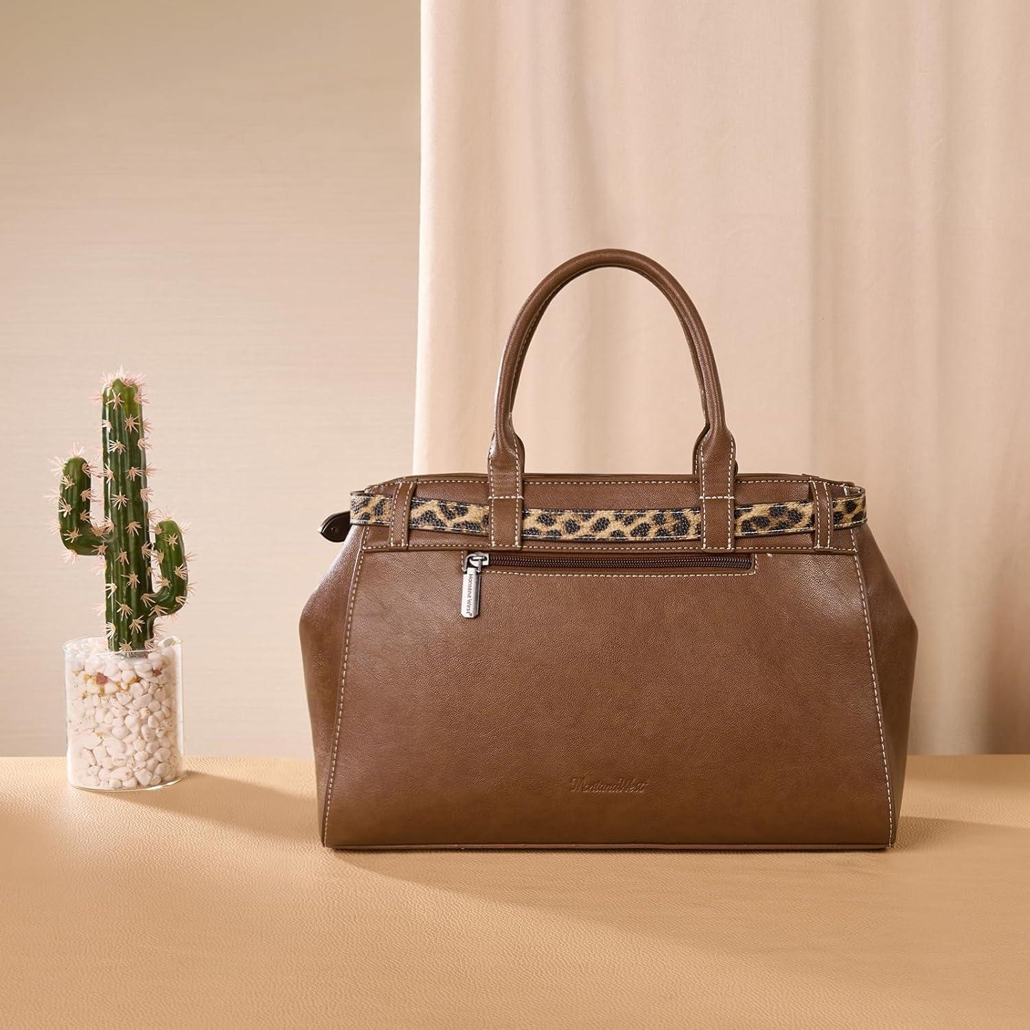 imageRetro Y2K Handbag Leopard Belt Tote Bag for Women with Crossbody StrapBrown