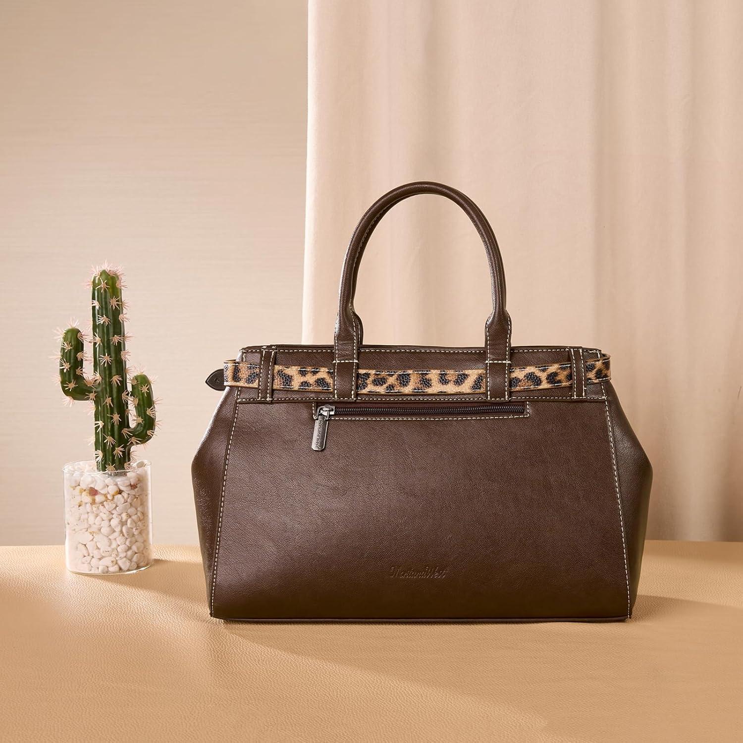 imageRetro Y2K Handbag Leopard Belt Tote Bag for Women with Crossbody StrapCoffee