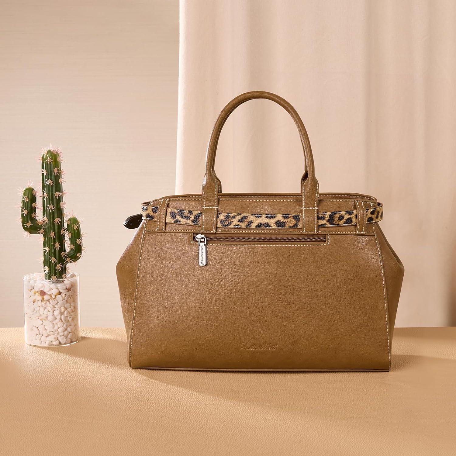 imageRetro Y2K Handbag Leopard Belt Tote Bag for Women with Crossbody StrapKhaki