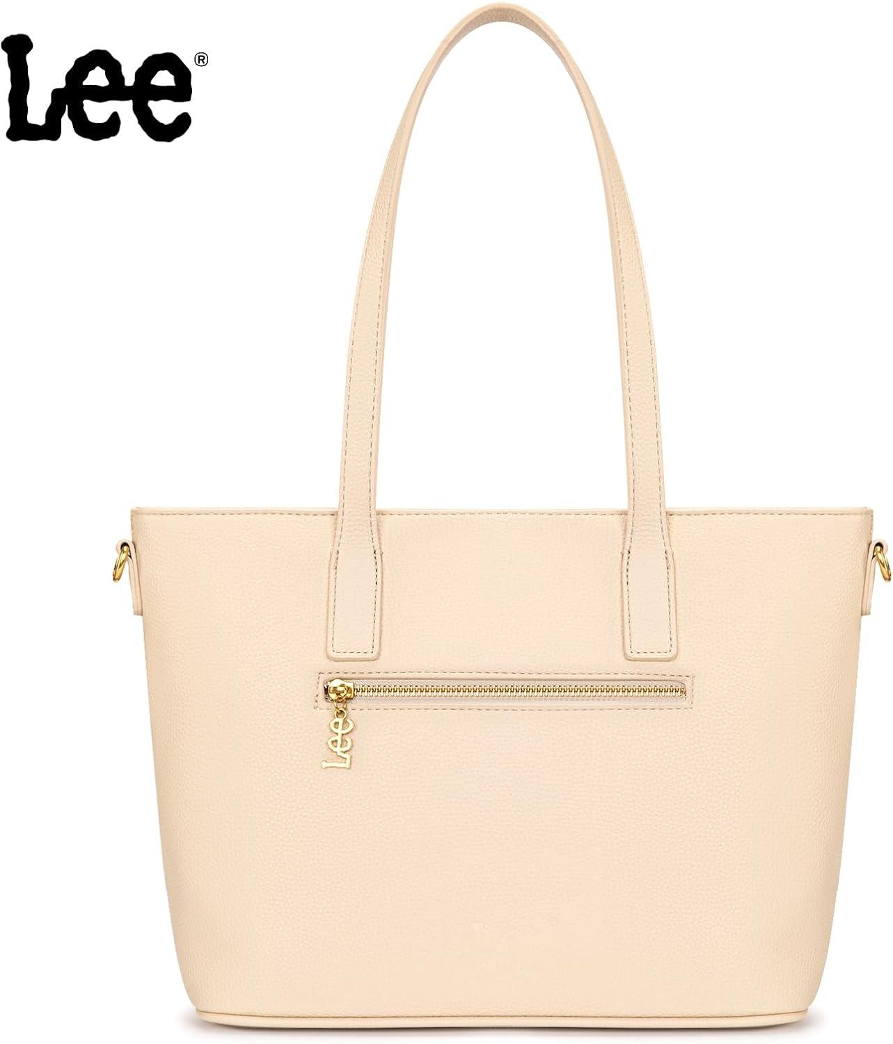 imageLee Large Tote Bag for Women Shoulder Bag Crossbody Satchel Purses Casual Handbag for Work Dating Birthday GiftsBeige