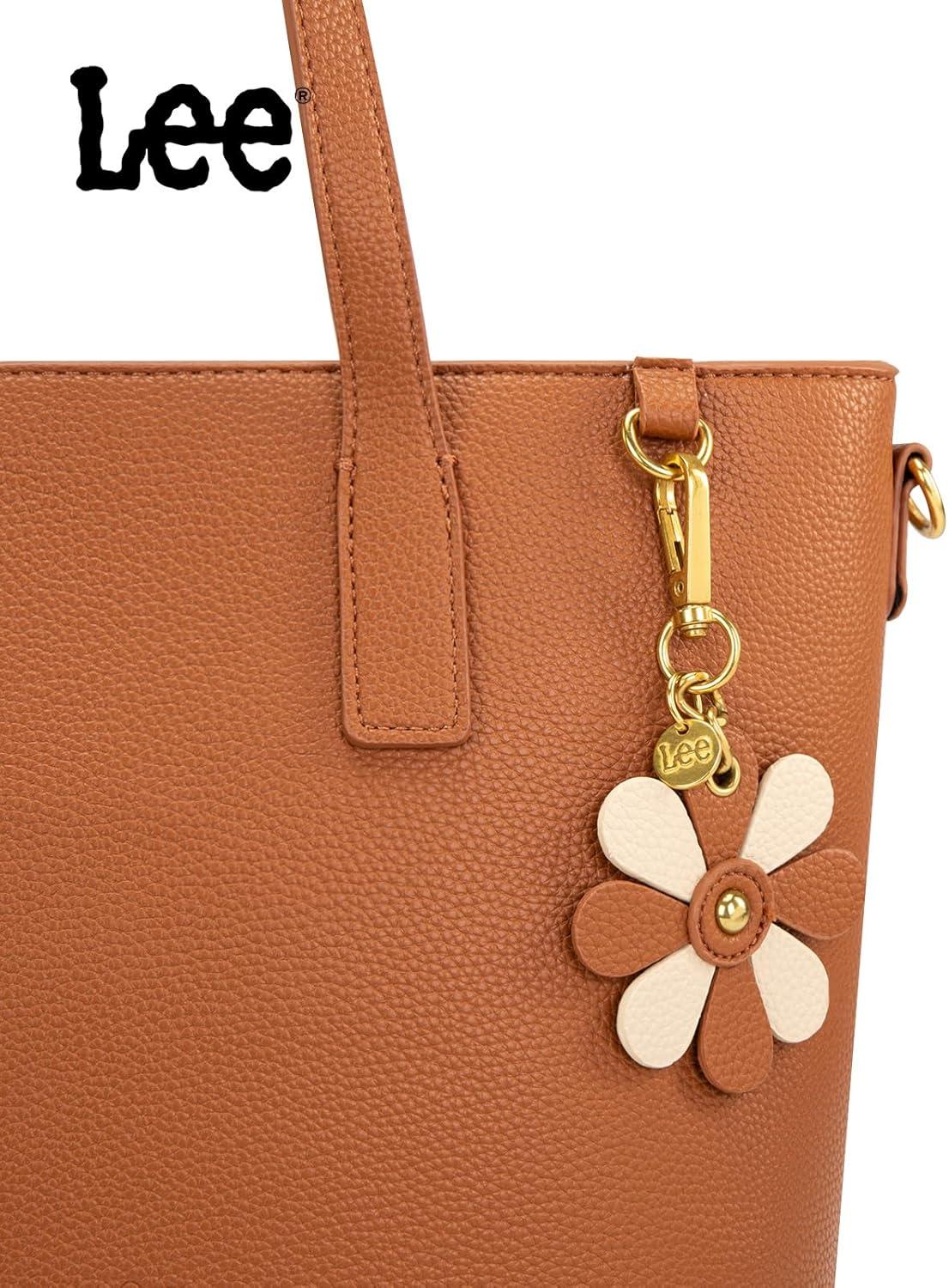 imageLee Large Tote Bag for Women Shoulder Bag Crossbody Satchel Purses Casual Handbag for Work Dating Birthday GiftsBrown