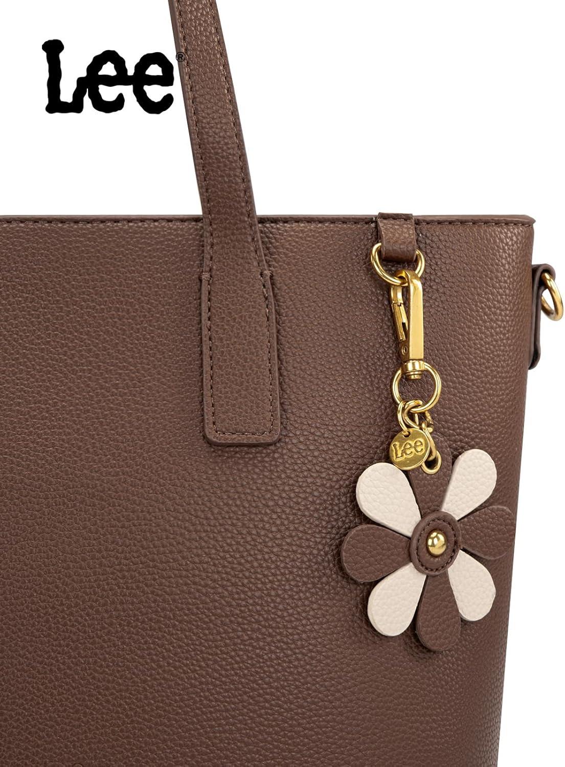 imageLee Large Tote Bag for Women Shoulder Bag Crossbody Satchel Purses Casual Handbag for Work Dating Birthday GiftsCoffee