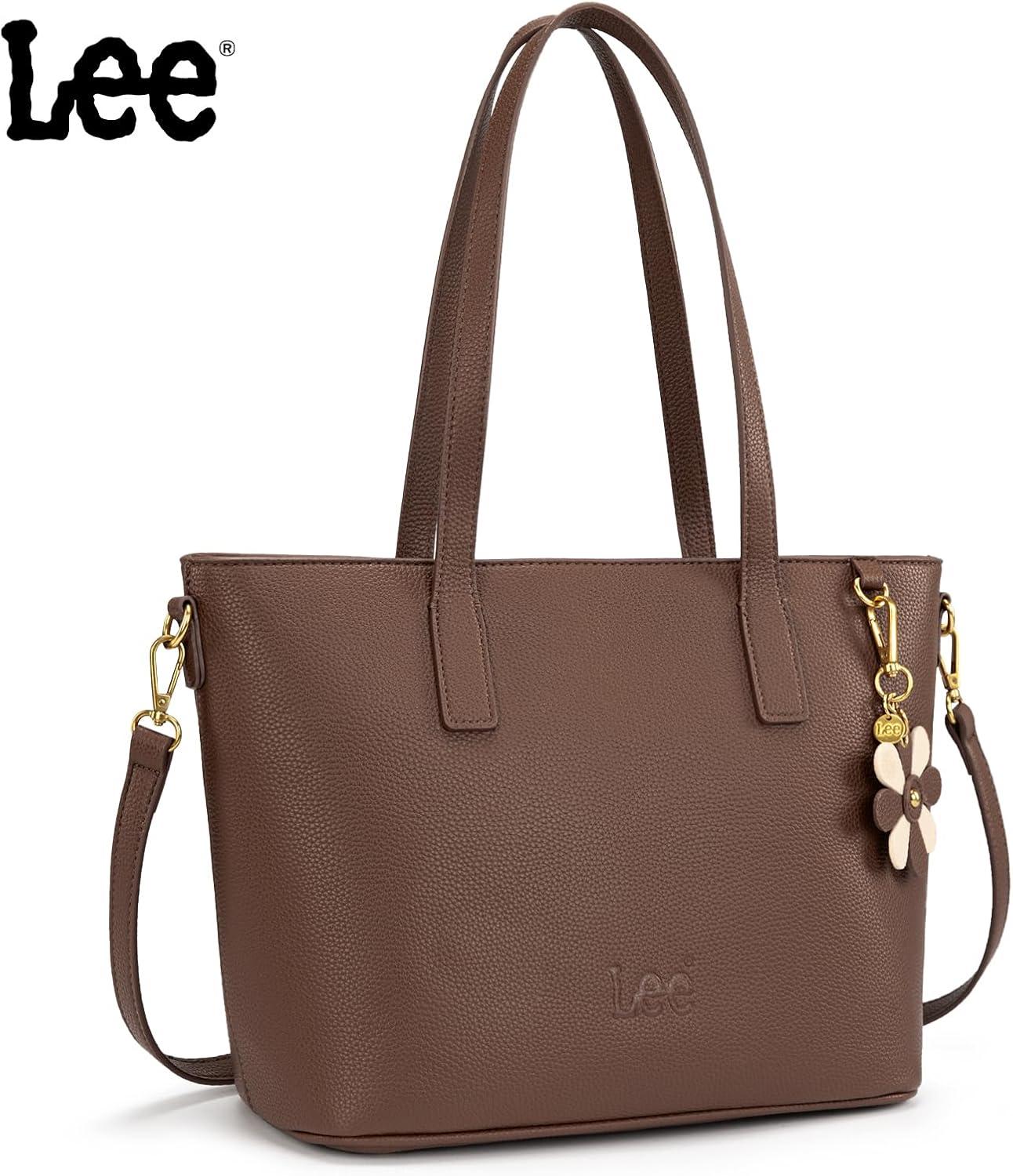 imageLee Large Tote Bag for Women Shoulder Bag Crossbody Satchel Purses Casual Handbag for Work Dating Birthday GiftsCoffee