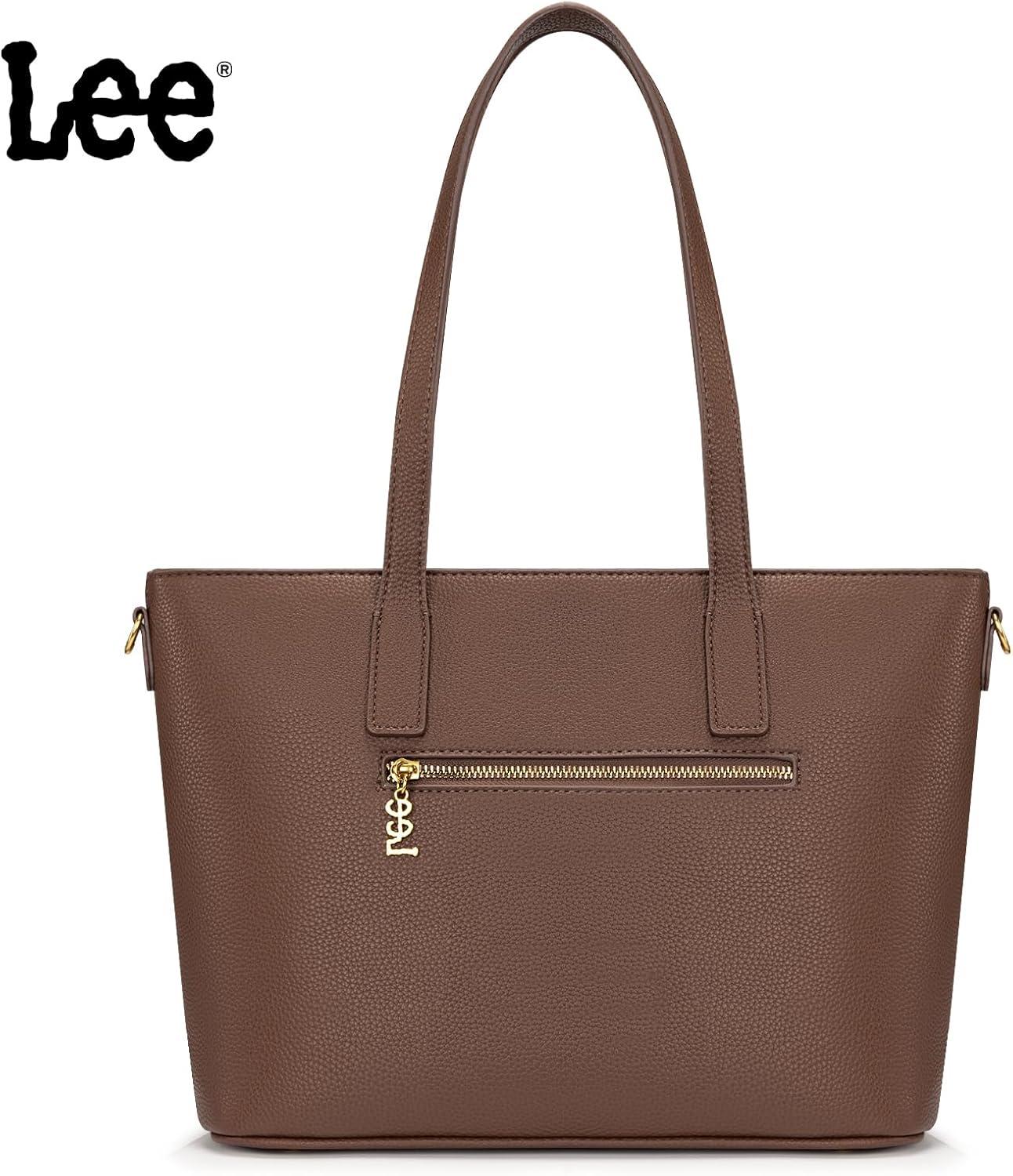imageLee Large Tote Bag for Women Shoulder Bag Crossbody Satchel Purses Casual Handbag for Work Dating Birthday GiftsCoffee