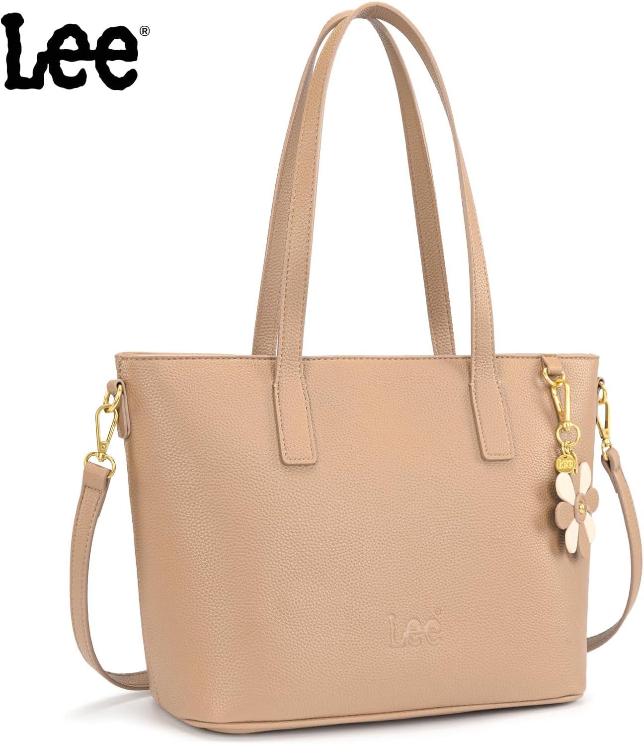 imageLee Large Tote Bag for Women Shoulder Bag Crossbody Satchel Purses Casual Handbag for Work Dating Birthday GiftsKhaki