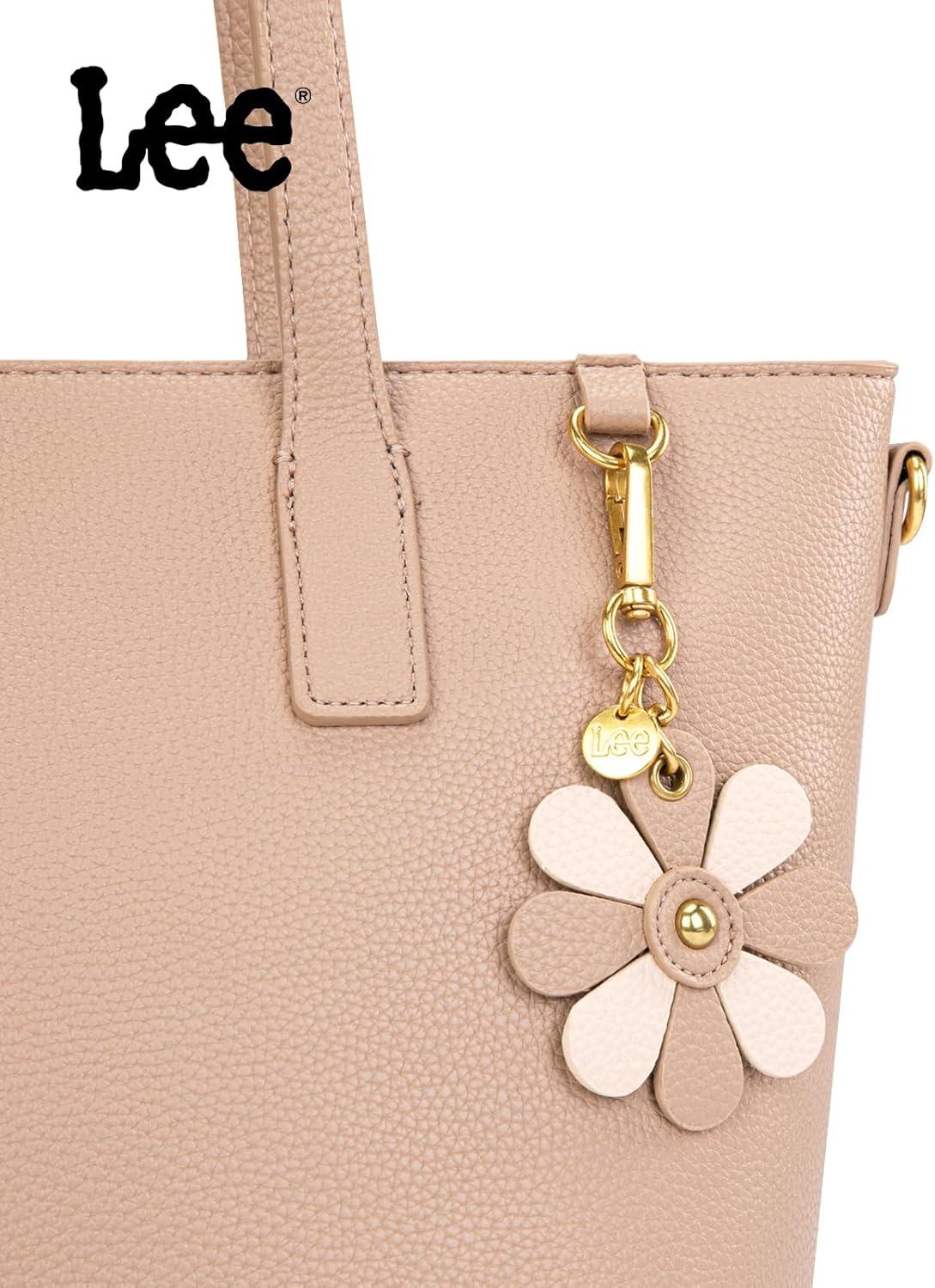 imageLee Large Tote Bag for Women Shoulder Bag Crossbody Satchel Purses Casual Handbag for Work Dating Birthday GiftsKhaki
