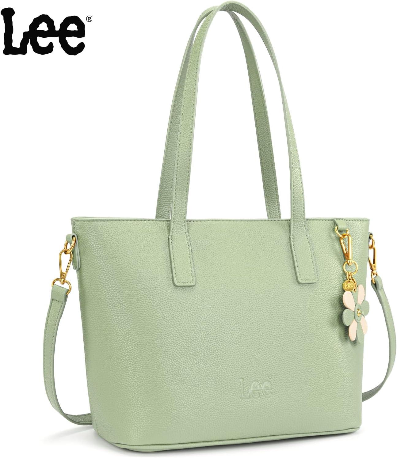 imageLee Large Tote Bag for Women Shoulder Bag Crossbody Satchel Purses Casual Handbag for Work Dating Birthday GiftsLight Green
