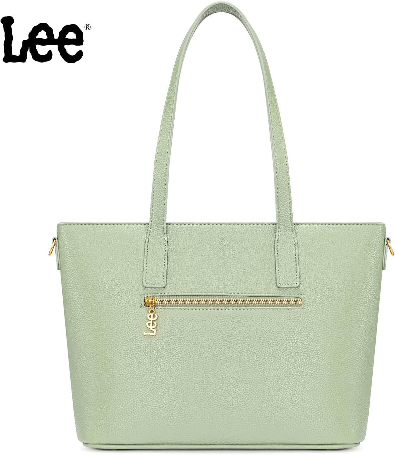 imageLee Large Tote Bag for Women Shoulder Bag Crossbody Satchel Purses Casual Handbag for Work Dating Birthday GiftsLight Green