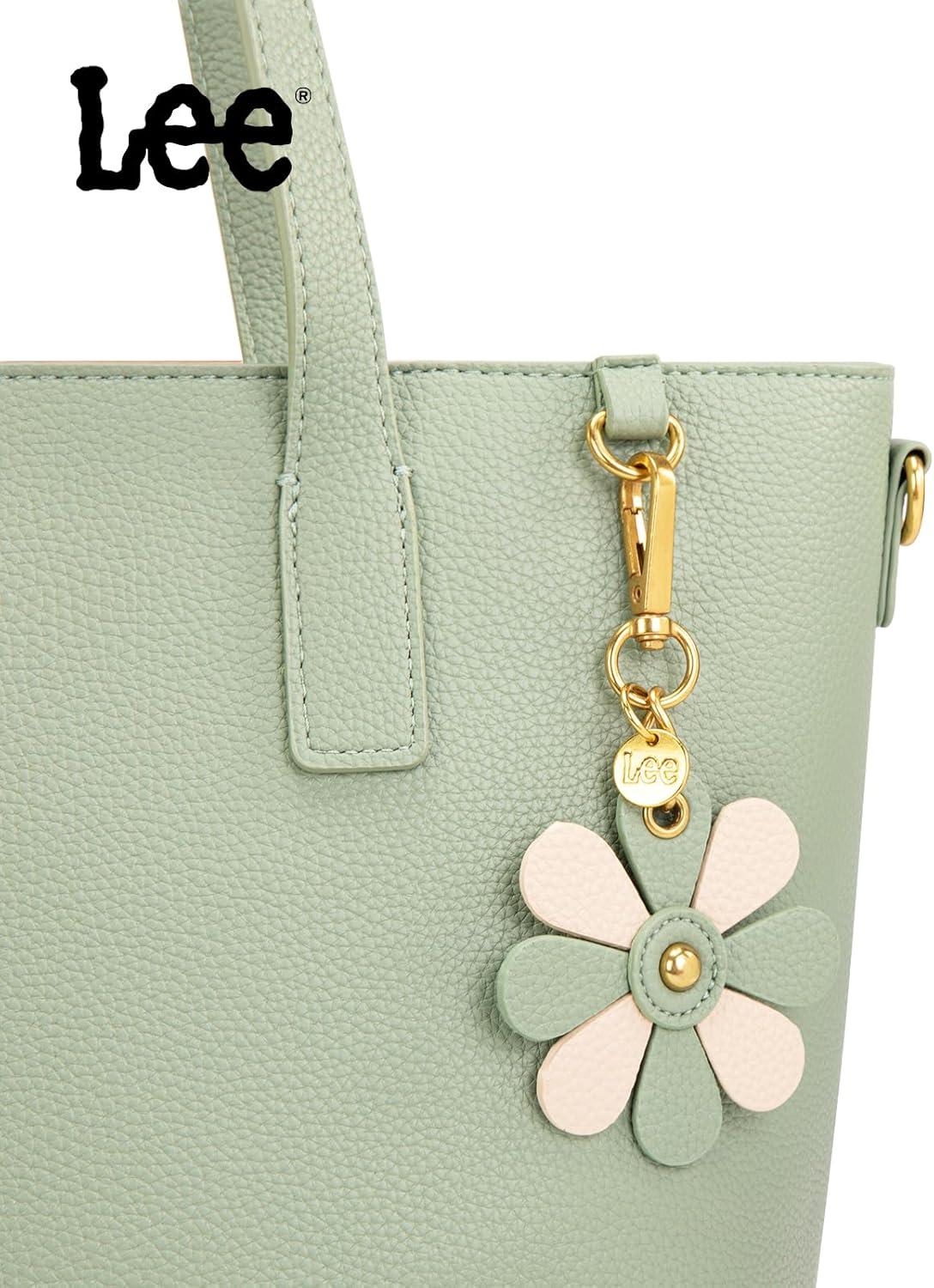 imageLee Large Tote Bag for Women Shoulder Bag Crossbody Satchel Purses Casual Handbag for Work Dating Birthday GiftsLight Green