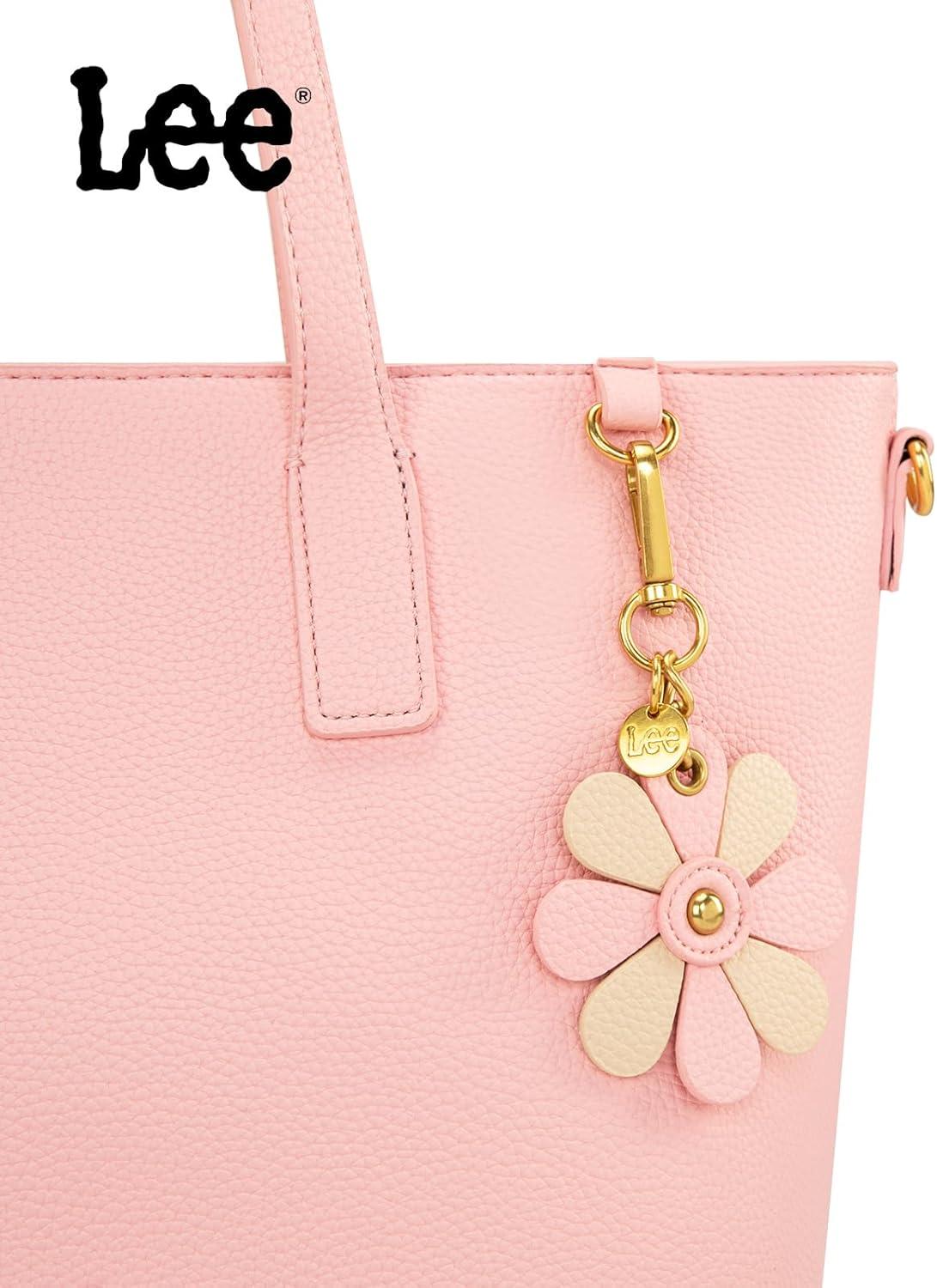 imageLee Large Tote Bag for Women Shoulder Bag Crossbody Satchel Purses Casual Handbag for Work Dating Birthday GiftsPink