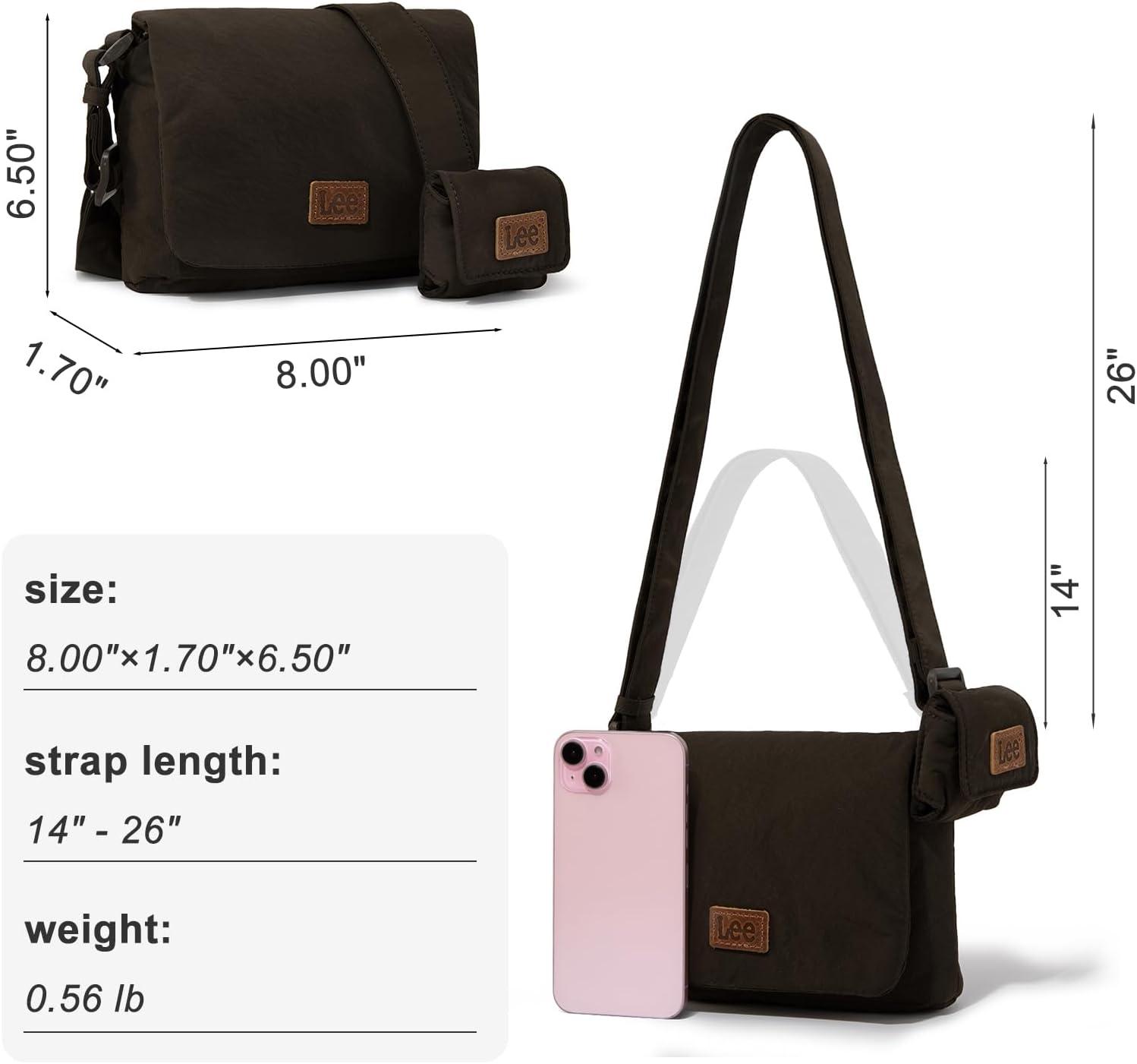 imageMontana West x Lee Small Crossbody Bags for Women Lightweight Mini Shoulder Bag with Earphone PouchLeedeep Brown