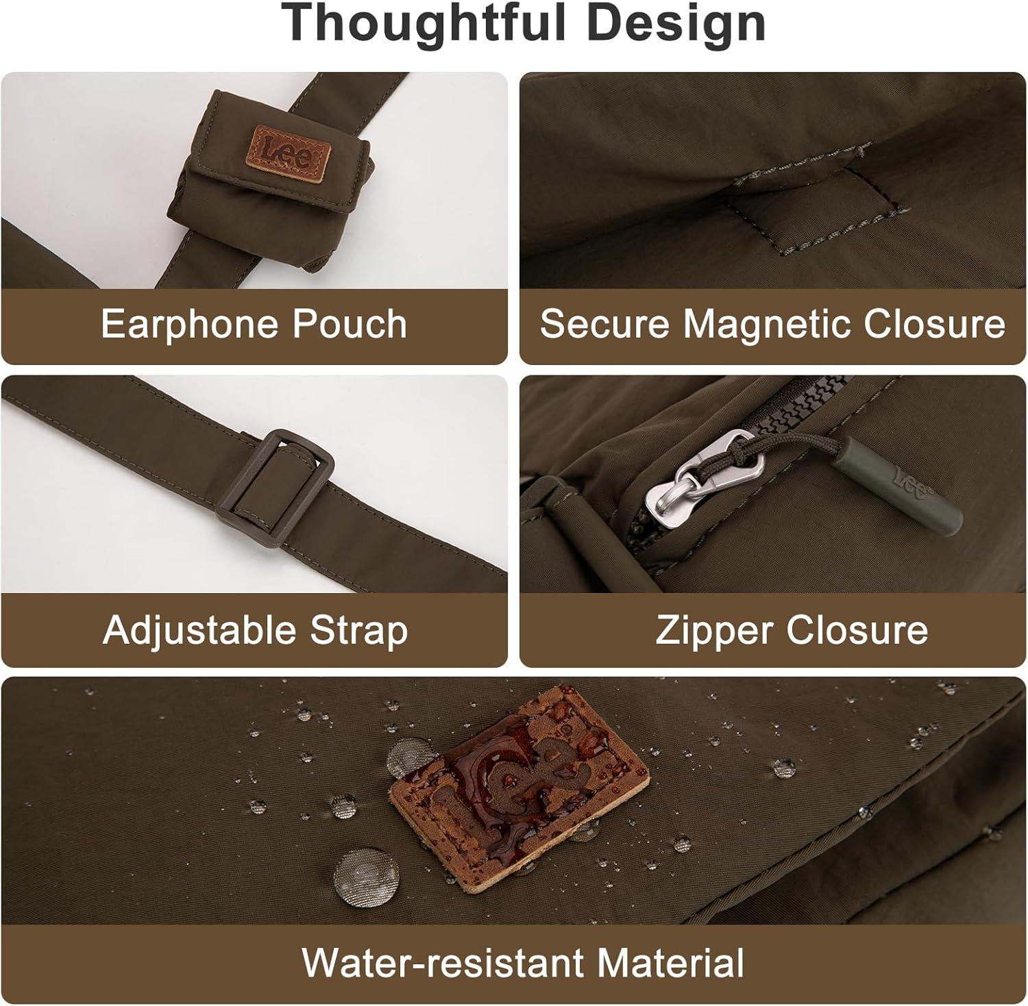 imageMontana West x Lee Small Crossbody Bags for Women Lightweight Mini Shoulder Bag with Earphone PouchLeedeep Brown